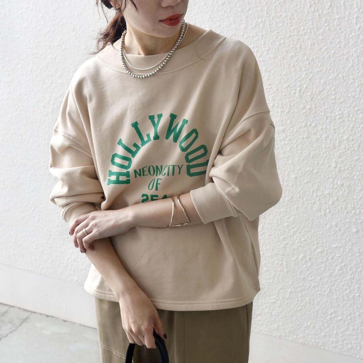 yanm　SHIPS any THE KNiTS ロゴドルマンショート SHIPS any別注】THE KNiTS: ロゴ ドルマン ショート スウェット