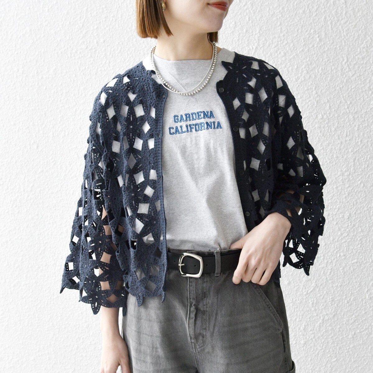SHIPS any:〈手洗い可能〉リネン ミックス ワイド パフ クルー