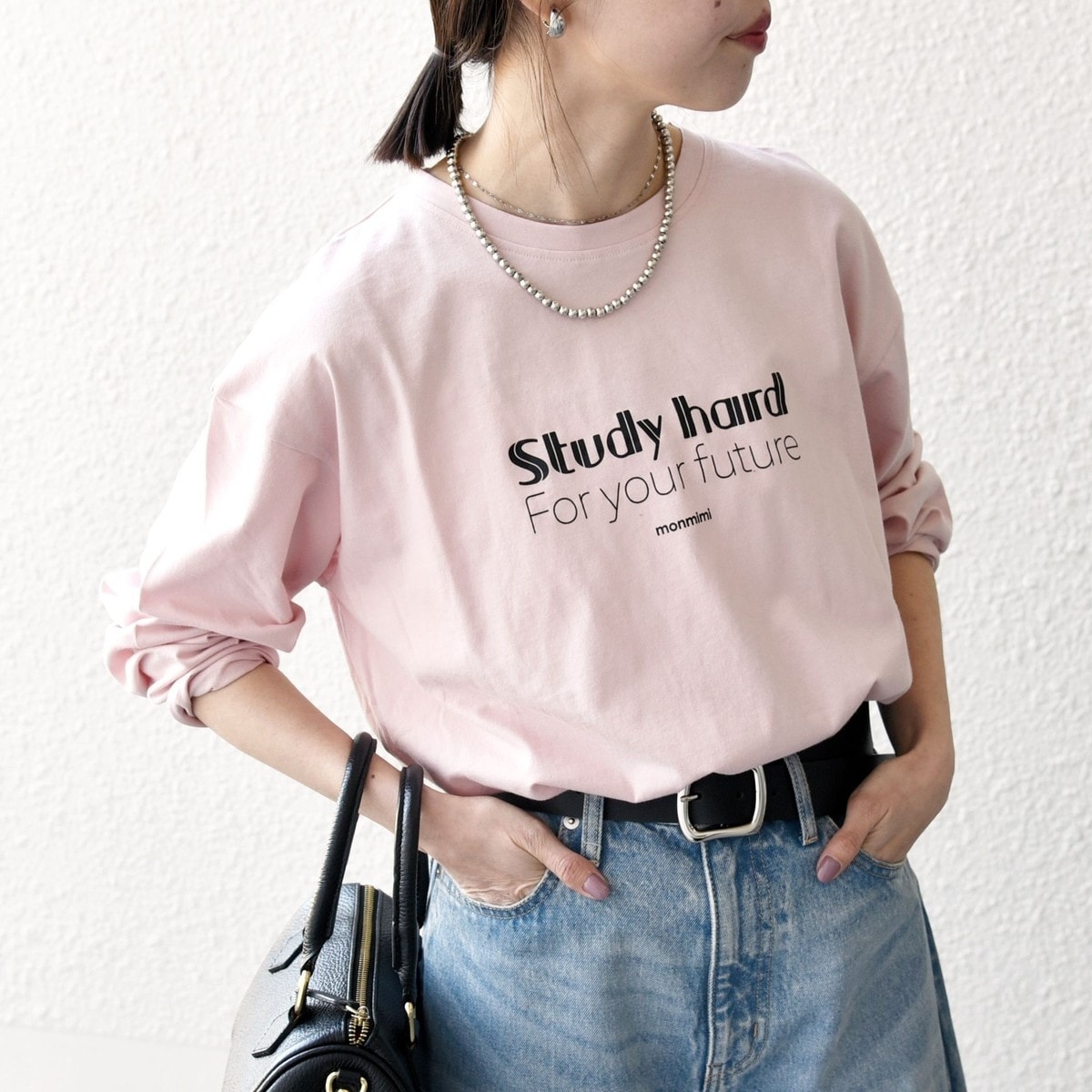 Mimimi様グレー翌 フロッキーロゴTシャツ(Tシャツ/カットソー)｜トップス｜emmi