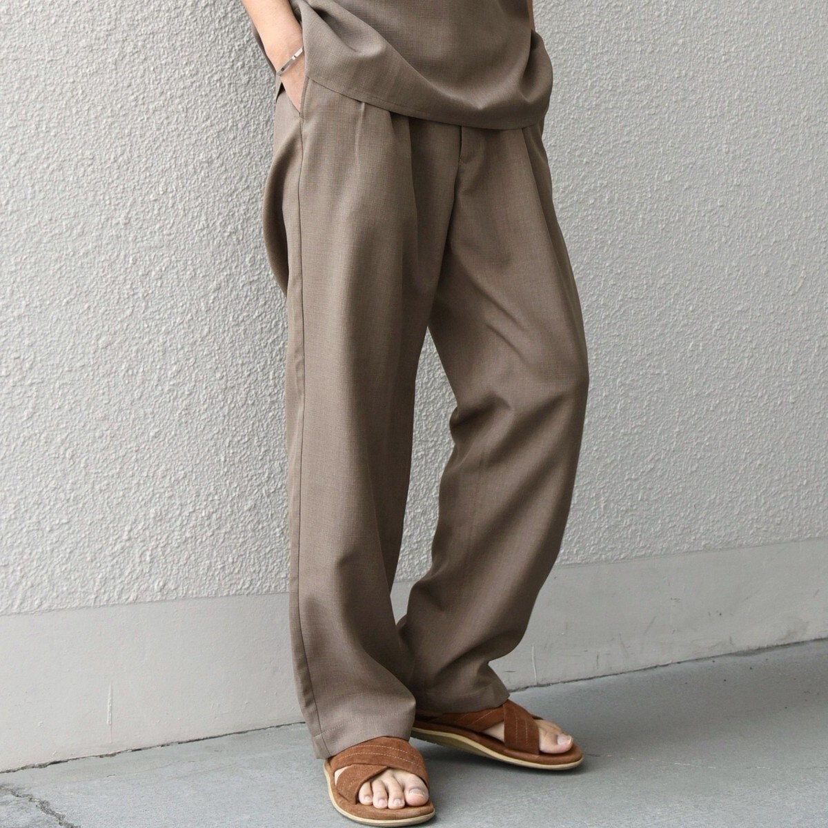 cheer札幌 麻のパンツ ブラウン RODEO CROWNS WIDE BOWL | DREAMSTRETCH WARM EASYJOGPANTS