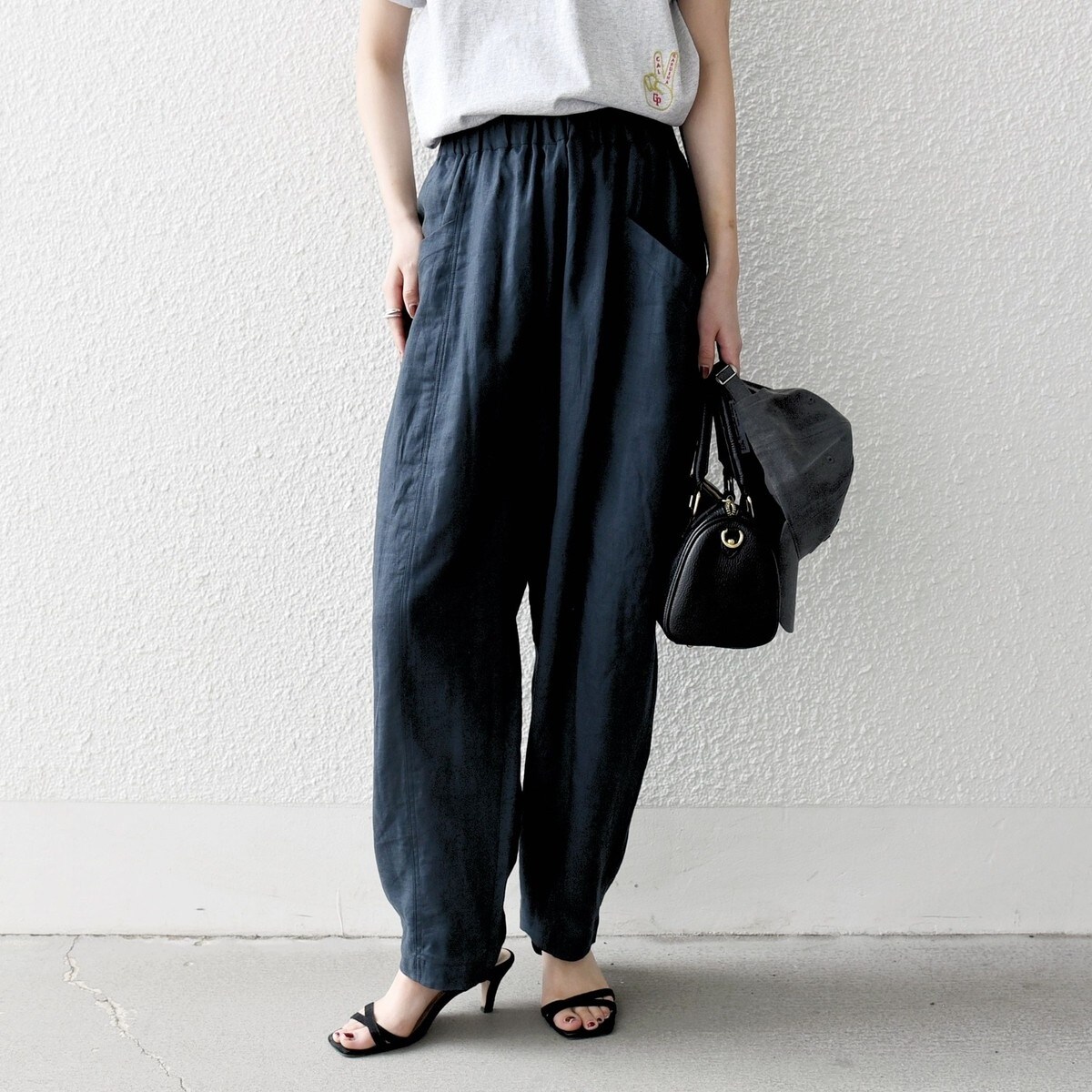 SHIPS any:〈洗濯機可能〉リネン ミックス コクーン イージー パンツ