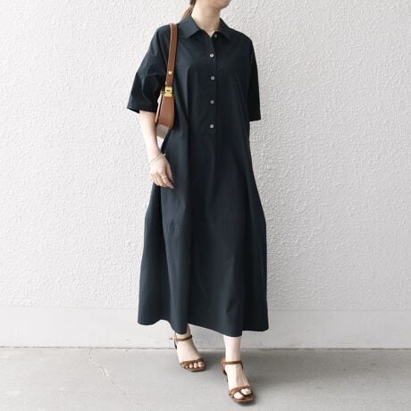 タイプライター ボリューム シャツ ワンピース