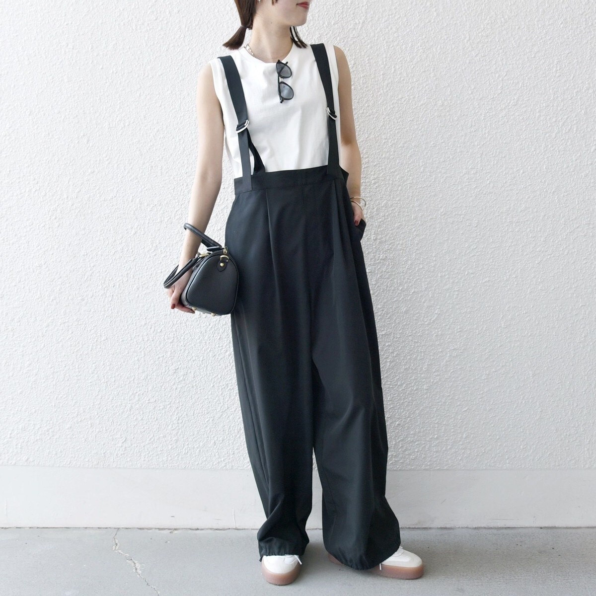 SHIPS any:洗濯機可能Tシャツ × Iラインセミワイド サロペットセット SHIPS any:〈洗濯機可能〉Tシャツ × Iライン セミワイド