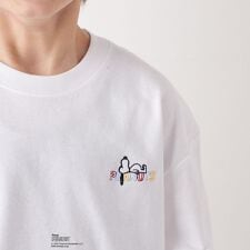 SHIPS any: SNOOPY コラボ ワンポイント カラー 刺繍 Tシャツ◇
