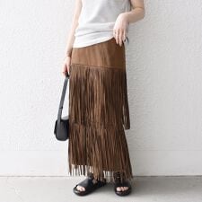 bon_meur:〈手洗い可能〉フリンジ ティアード タイト スカート