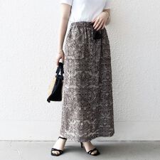 SHIPS any:〈手洗い可能〉メッシュ ジャカード イージー Iライン スカート