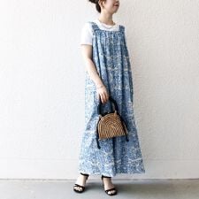 SHIPS any:〈手洗い可能〉メッシュ ジャカード ギャザー Iライン ワンピース