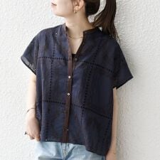 SHIPS any:〈手洗い可能〉エンブロイダリー レース シアー フレンチスリーブ シャツ | シップス エニィ