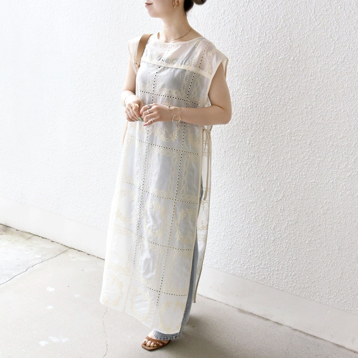 WEB限定】SHIPS any: ハンドスモッキング コットン フレア