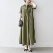 SHIPS any:〈洗濯機可能〉タイプライター スキッパー フレア シャツ ワンピース