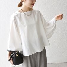 SHIPS any:〈洗濯機可能〉REPREVE ボートネック フレアスリーブ ブラウス