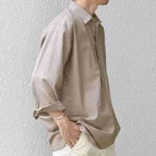 シップス エニィ(SHIPS any)のSHIPS any: コットン/リネン 7分袖 スキッパー プルオーバー シャツ◇◇