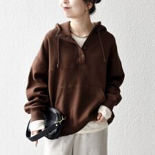 シップス エニィ(SHIPS any)のSHIPS any:〈洗濯機可能〉USAコットン 裏起毛 フーディー ルーズ プルオーバー