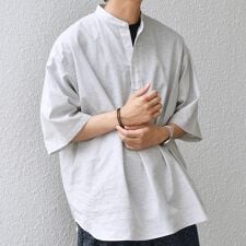 シップス エニィ(SHIPS any)のSHIPS any: コットン/リネン バンド スキッパー ハーフスリーブ シャツ◇