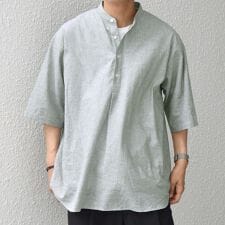 シップス エニィ(SHIPS any)のSHIPS any: コットン/リネン バンド スキッパー ハーフスリーブ シャツ◇