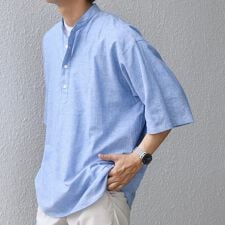 シップス エニィ(SHIPS any)のSHIPS any: コットン/リネン バンド スキッパー ハーフスリーブ シャツ◇