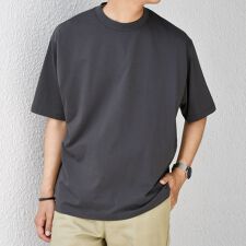 SHIPS any: JAPAN MADE ハイゲージ コットン リラックス リブネック Tシャツ◇