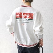 【SHIPS any別注】La Hutte:〈洗濯機可能〉裏起毛 ロゴ ジップ ブルゾン