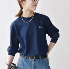 《予約》【SHIPS any別注】LACOSTE:〈洗濯機可能〉ピケ クルーネック ロンT 25AW