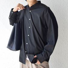 SHIPS any: LIM BLESS ソリッド / ストライプ バンドカラー シャツ 25AW◇