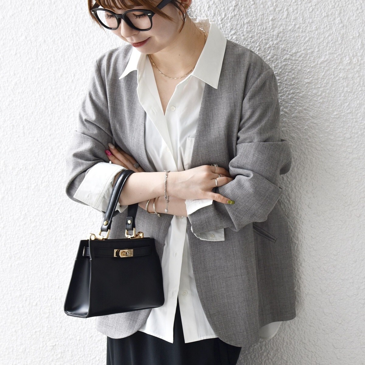 シップスエニィ　ノーカラージャケット SHIPS any: ノーカラー デニム ブルゾン［SHIPS any DENIM