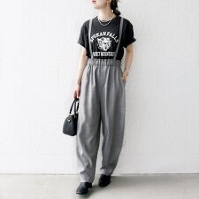 《予約》SHIPS any:〈洗濯機可能〉ウーステッド サスペンダー付き バルーン パンツ
