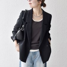 《予約》SHIPS any:〈洗濯機可能〉ダブルクロス セミダブル ジャケット［NAVY BLUE］