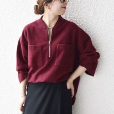 《予約》SHIPS any:〈洗濯機可能〉フリース ライク ハーフジップ ポケット プルオーバー