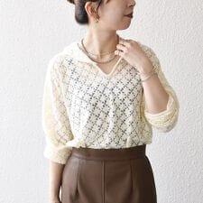 SHIPS any:〈手洗い可能〉起毛 レース パイピング プルオーバー
