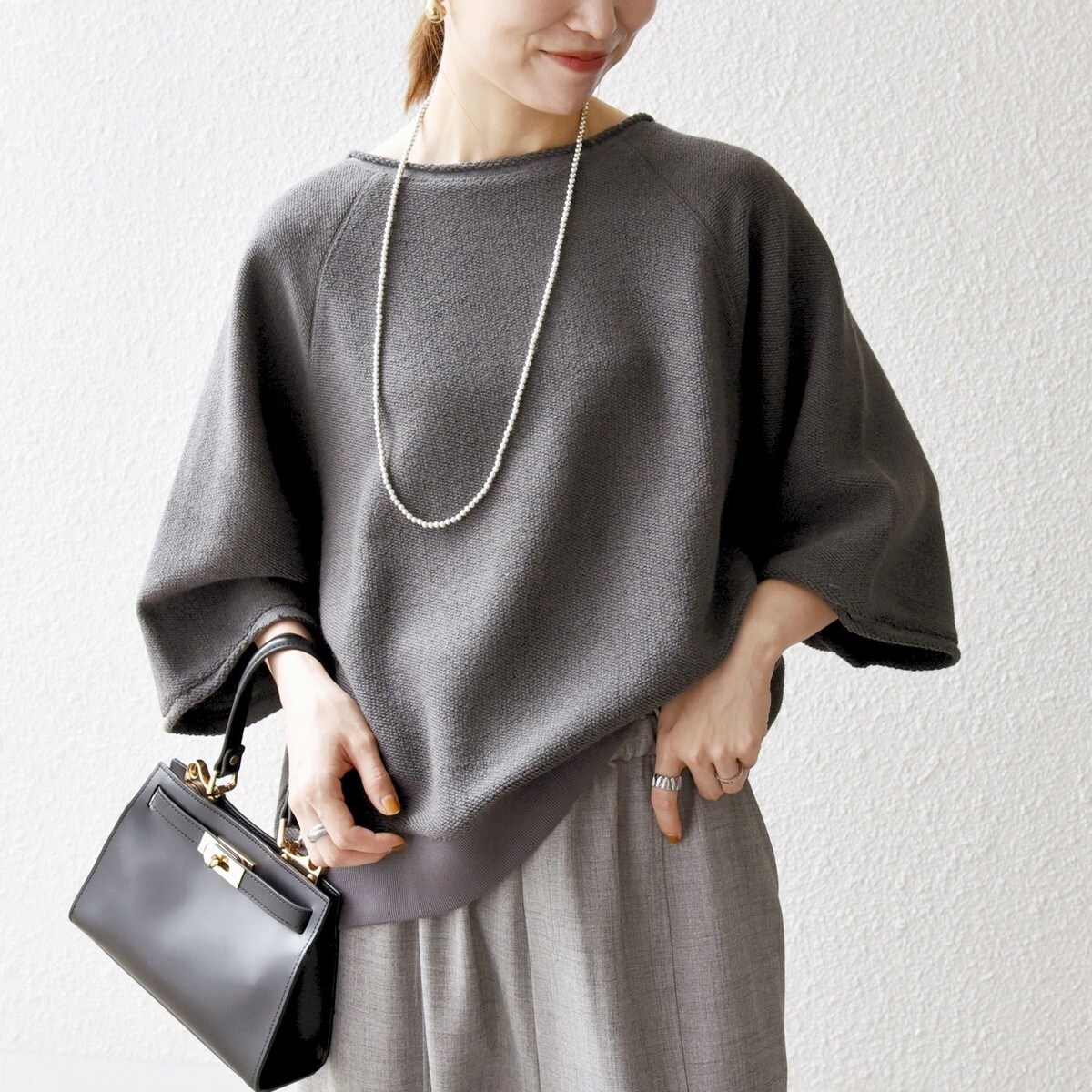 ポンチ　ドロスト　ルーズプルオーバー　quaranciel SHIPS｜quaranciel:<洗濯機可能>ポンチ ドロスト ルーズ プル