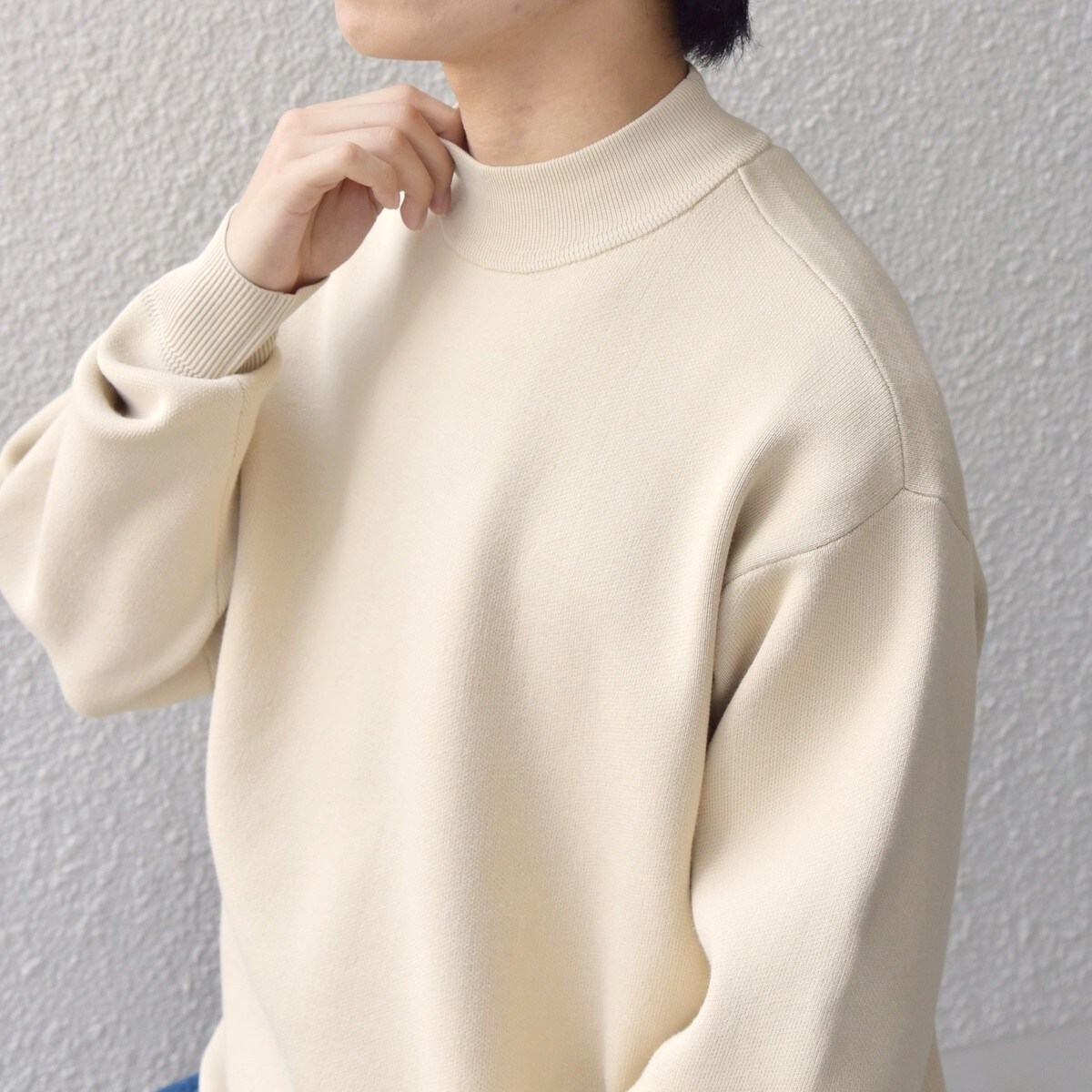 SHIPS any:〈手洗い可能〉RETENTION リラックス モックネック ニット