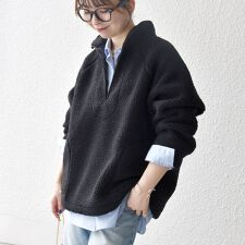 シップス エニィ(SHIPS any)の《一部追加予約》SHIPS any:〈洗濯機可能〉ボア フリース ハーフジップ プルオーバー