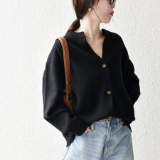 シップス エニィ(SHIPS any)のSHIPS any:〈手洗い可能〉AQUA カシミヤ ミックス スキッパー カーディガン