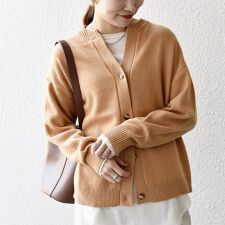 シップス エニィ(SHIPS any)のSHIPS any:〈手洗い可能〉AQUA カシミヤ ミックス スキッパー カーディガン