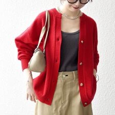 シップス エニィ(SHIPS any)のSHIPS any:〈手洗い可能〉AQUA カシミヤ ミックス スキッパー カーディガン