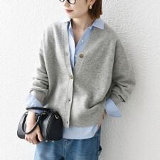 シップス エニィ(SHIPS any)のSHIPS any:〈手洗い可能〉AQUA カシミヤ ミックス スキッパー カーディガン