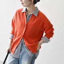 シップス エニィ(SHIPS any)のSHIPS any:〈手洗い可能〉AQUA カシミヤ ミックス スキッパー カーディガン