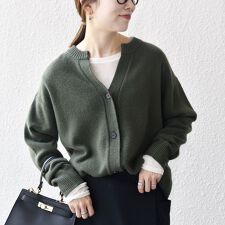 シップス エニィ(SHIPS any)のSHIPS any:〈手洗い可能〉AQUA カシミヤ ミックス スキッパー カーディガン