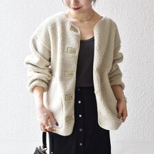 シップス エニィ(SHIPS any)の《追加予約》SHIPS any:〈洗濯機可能〉ボア フリース 2WAY フーディー ブルゾン