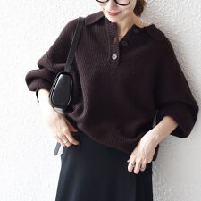 《予約》SHIPS any:〈手洗い可能〉AQUA カシミヤ ミックス ポロ ニット