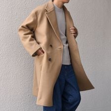 SHIPS any: PURE WOOL MELTON ダブル チェスターコート 25AW◇