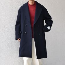 SHIPS any: PURE WOOL MELTON ダブル チェスターコート 25AW◇