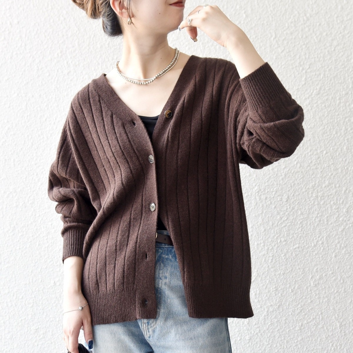 WEB限定】SHIPS any:〈手洗い可能〉ヤク ケーブル クルーネック