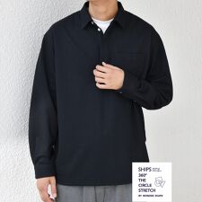 SHIPS any: 360° THE CIRCLE STRETCH ウールライク スキッパー プル