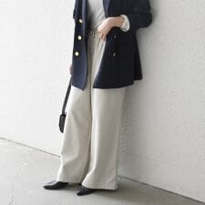 《予約》SHIPS any:〈手洗い可能〉ウォーム イージー ワイド ストレート パンツ 2