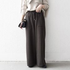 SHIPS any:〈手洗い可能〉ウォーム イージー ワイド ストレート パンツ