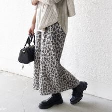 《一部追加予約》SHIPS any:〈手洗い可能〉レオパード ジャカード Iライン イージー スカー