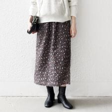 SHIPS any:〈手洗い可能〉レオパード ジャカード Iライン イージー スカート