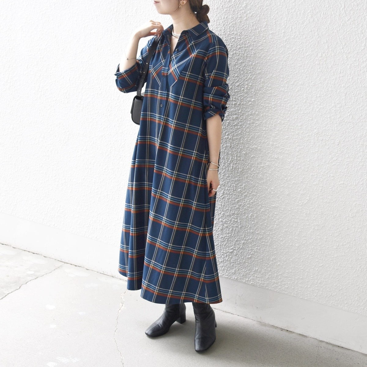 シップスエニィ　マリンAライン　セーラーカラーワンピース セール】SHIPS any:〈洗濯機可能〉マリン Aライン セーラー