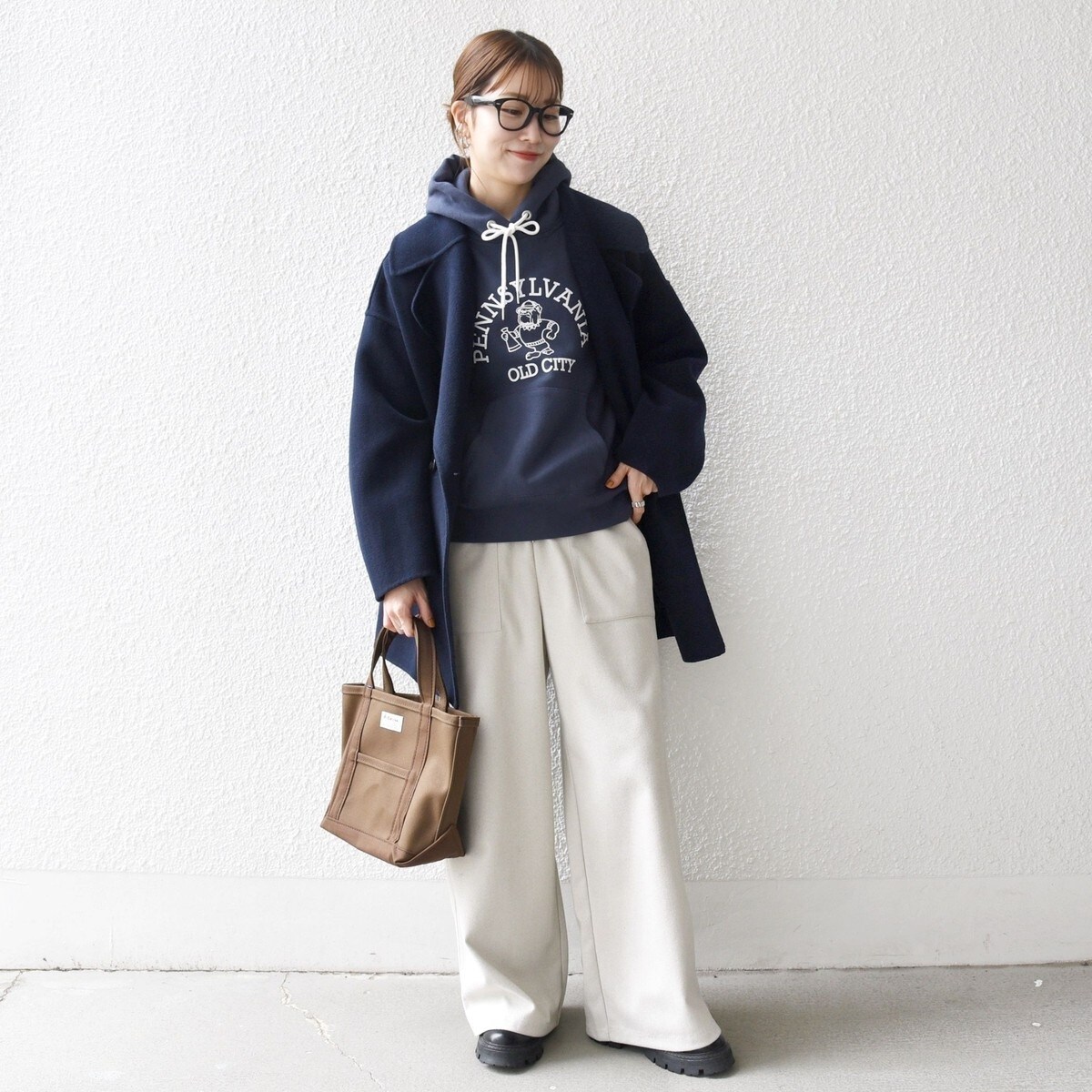 SHIPS any: リバー ダブル テーラード ミドル コクーン コート